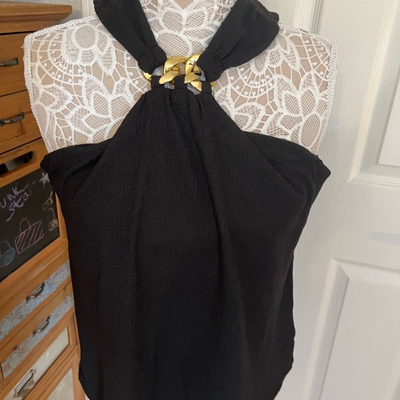 Michael Kors Sleeveless Halter in Black / Gold Accents - SM- NWT - Picture 2 of 9